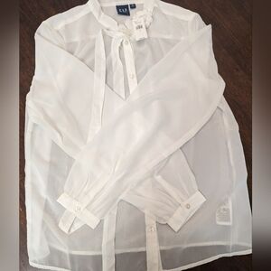 Gap, Women's blouse, sheer white, size small, NEW!